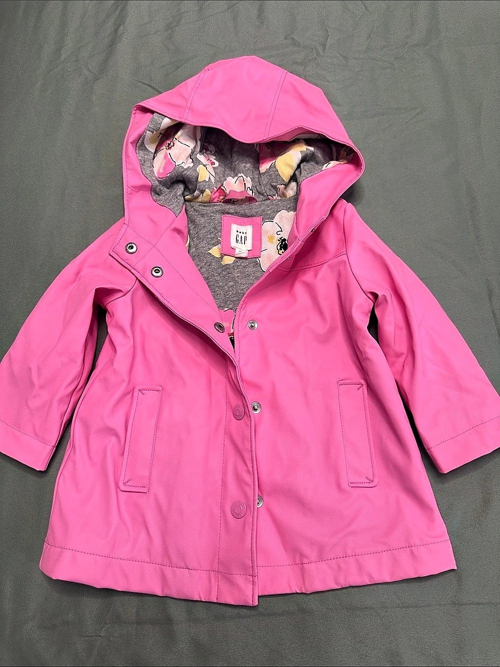 babyGap Girls Floral Rain Jacket Pink Size 18-24M Like New “15”